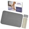 DURABLEZ Japanese Style 23.6'' x 15.3'' Fast Water Absorbing Diatomite Stone Bath Mat with Anti Slip Pad and Soap Dish Grey